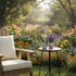 Table,12" LIFFY Outdoor Metal Side Small Outdoor Accent Table with Glass Top,Indoor Round Home Decorative End