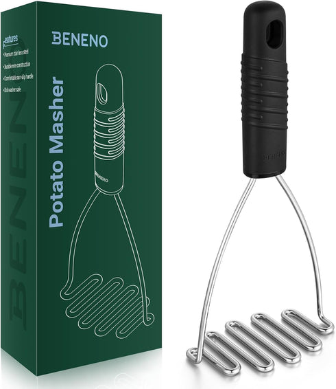 Beneno Heavy Duty Stainless Steel Wire Potato Masher with Soft Grip Handle