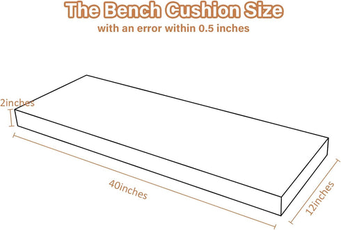 Navenwelle 40x12x2 Linen Bench Cushion, Strengthen Breathable Indoor Seat Cushions, High-Density Bench Pad