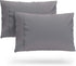 Cosy House Collection Set of 2 Luxury Cooling Pillow Cases - Standard, Silver, Breathable & Cooling with Envelope