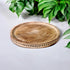 CRAFTYKART Set 11 inches, 11 inches Round Wood Serving Trays Rustic Nesting Trays Stackable Platters for Serving Cakes