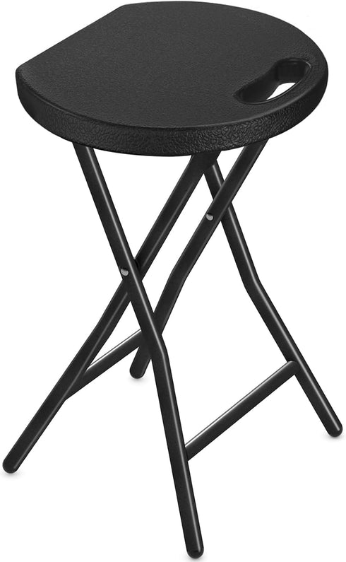 TAVR Furniture Portable Folding Chair with Handle, Heavy Duty Round Fold Stool