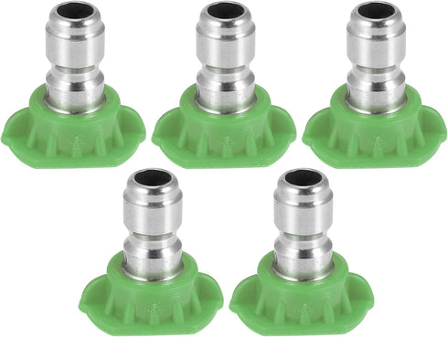X AUTOHAUX 25 Degrees High Pressure Washer Spray Nozzle Tips, Quick Connector Green, 5 Pcs