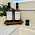 Counter Wood Pedestal Soap Stand, Farmhouse Wood Riser, Soap Dish Holder/Tray Decor for Bathroom Kitchen, Rustic Candle
