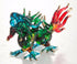 Tiny 3¼" Green Blue Red Chinese Asian Dragon Figurine, Miniature Hand Blown Glass Painted Collectible
