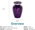 Keepsake Cremation Urn for Ashes, Aluminum Purple Urn, 3 Inches High, Keepsake Sized