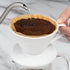 Restaurantware Restpresso 10 Ounce Coffee Dripper, Reusable Coffee Cone with Drip Hole, White Ceramic Pour Over