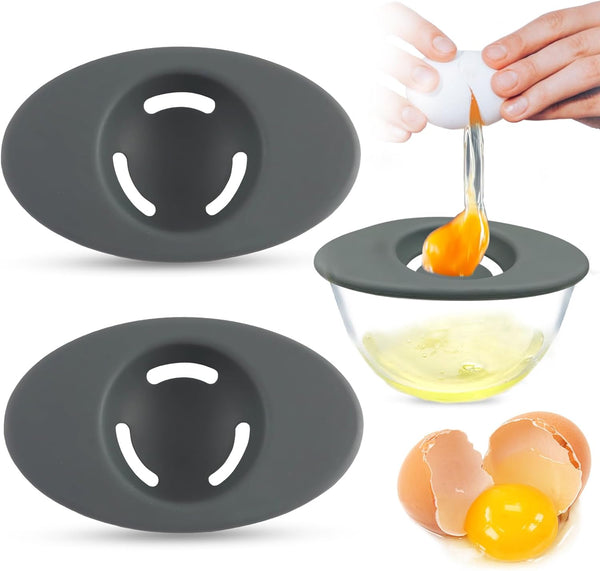 2PCS Silicone Egg Separators, Food-Silicone Egg White Separator, 3-Slit Egg White Separator