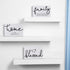 Jetec 3 Pcs Blessed Family Home Rustic Wood Sign, Mini Decorative Farmhouse Table Decor, White