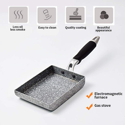 Tamagoyaki Omelette Pan, Japanese Square Nonstick Frying Pan for Eggs, Sandwiches, Pancakes