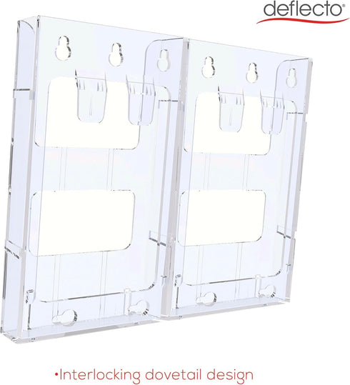 Deflecto Lit Loc Interlocking Magazine Holder - Clear, 11-1/4" x 9” x 1-1/4" (772001)