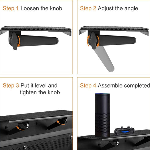 Bracwiser 24 inch No Drill TV Top Shelf Wide Monitor Top Mounting Bracket Platform Holds Speaker, AV Receiver, Media