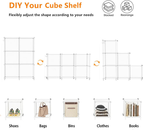 Closet 6 AWTATOS Cube Storage Organizer, Organizers and Storage, Cube Shelves Bookshelf, DIY Stackable Plastic Clothes