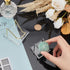 FINGERINSPIRE Acrylic Stone Display Stand - 2x2x1.6inch Square Base with Platinum Iron Arm for Gemstones