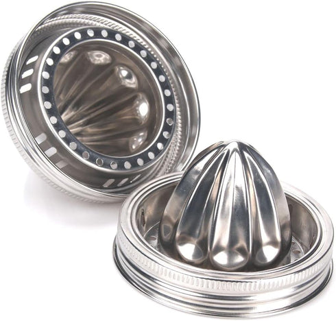 Mason Jar Stainless Steel Juicer Lid (2 Pieces), Citrus Reamer for Wide Mouth Mason Jar