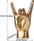 7.7" QIANLING Gold Resin Rock On Hand Gesture Statue - Rock Culture Music Lovers' Decorative Tabletop Sculpture