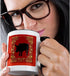 3dRose Zodiac Pig Chinese New Year Mug, Red, Gold, Two Tone, 11 oz, Black/White