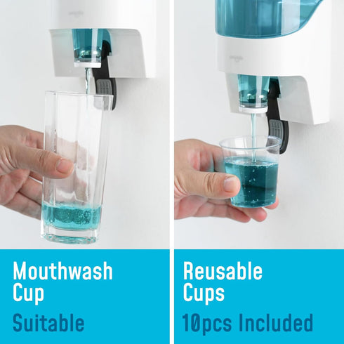 30.4oz(900ml) 10Pcs Umimile Mouthwash Dispenser for Bathroom, Plastic Mouthwash Dispenser Wall Mounted, Mouthwash