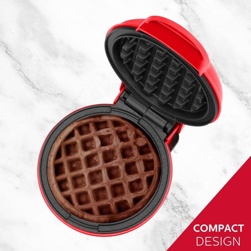 Holstein Housewares Red Personal Non-Stick Waffle Maker - 4-inch Waffles in Minutes