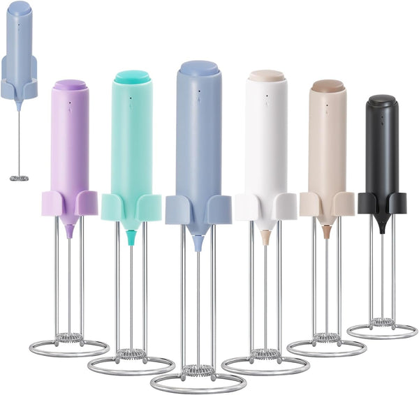 Powerful Electric Milk Frother Set, Rechargeable Drink Blender with Stand, Handheld Milk Frother for Coffee,