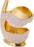 Coffee Dessert Spoon Set, 6PCS Tea Spoons and Swan Base Holder, Stainless Steel Small Spoons for Dessert Ice Cream Coffee Cake, Coffee Spoon Organizer Decorative Tableware Gold (Golden White)