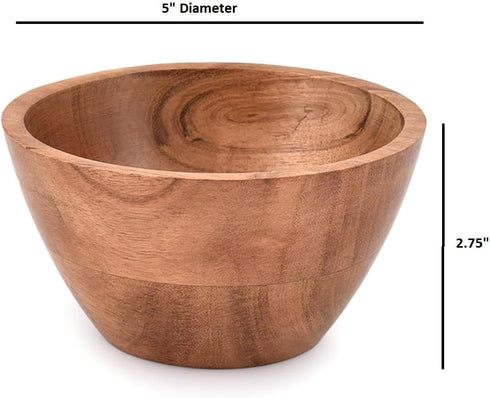 Handmade Acacia Wood Bowl Set of 3 for Nuts, Candy, Appetizers, Snacks, Ideal for Dinner Parties & Family Gatherings