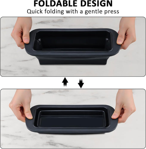 Silicone Bread Loaf Pan with Metal Reinforced Frame, Non-Stick Baking Pans for Homemade Bread, Black