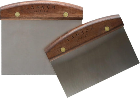 3" 6" Lamson Kitchen Utensils - x Bench Scraper, High-Carbon Stainless Steel Dough Scraper, Ergonomic Riveted Walnut