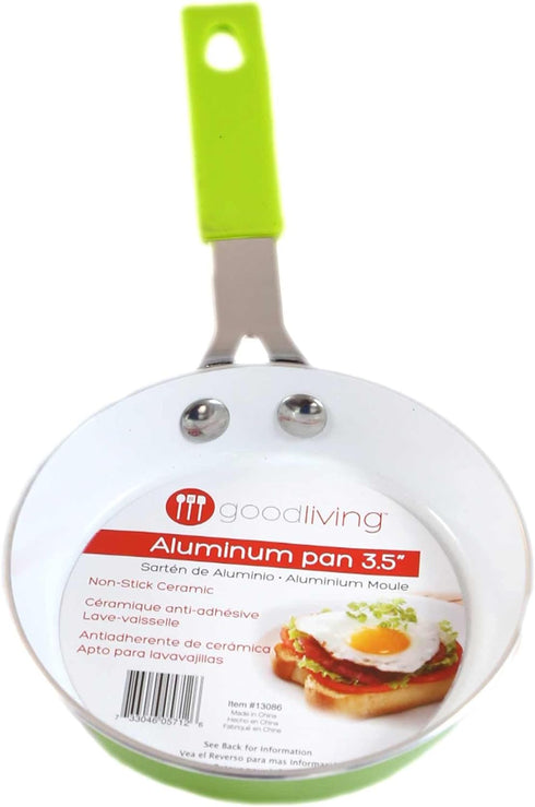 Good Living 3.5" Fast-Heating Aluminum Single-Egg Pan, 1-Pack, Colors Vary
