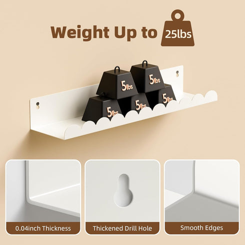 sothfubo Storage,17 Inch Set 4,Wall 17 inch) Nursery Book Shelves,Kids Bookshelf and Toy Metal Floating Shelves