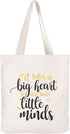 CARAKNOTS Teacher Appreciation Tote Bag for Women, Canvas Shoulder Bag with Pocket