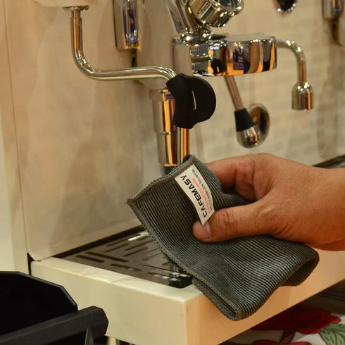 CAFEMASY Barista Cleaning Towel with Hook, Pack of 3pcs Soft Microfiber Cloth for Espresso Machine
