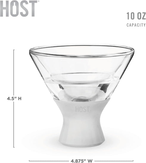 Host Stemless Martini Glasses, Double Walled Insulated Drinking Glass, Set of 2 Cocktail Glasses