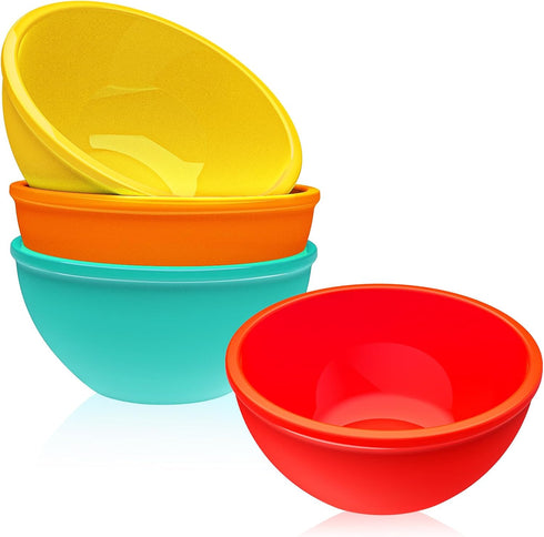 Webake Small Silicone Bowls, 4 Pack 8oz Unbreakable Prep Bowls for Ice Cream, Snack, Dessert Serving, Oven and