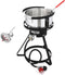 ROVSUN 10Qt Fish Fryer Pot with 55,000 BTU Propane Burner, 6.7Qt Strainer
