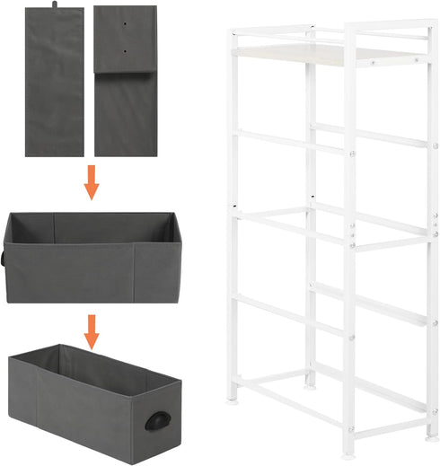 HAITRAL Narrow Dresser - 4 Drawers Slim Fabric Storage Cabinet with Removable Drawers for Laundry, Closet, Living Room