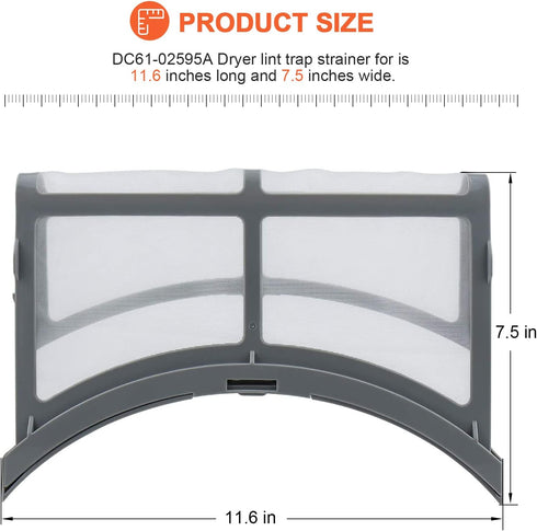 Beaquicy 2024 DC61-02595A Dryer Lint Filter Case - Replacement for Samsung Dryer