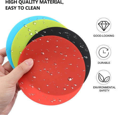 Multicoloured Silicone Bottle Opener Grippers, 4Pcs Rubber Jar Gripper Pads, Round Non-Slip Kitchen Coasters for