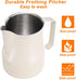 uxcell 17oz / 500ml Milk Frothing Pitcher, Beige Stainless Steel Cup for Latte Art and Coffee