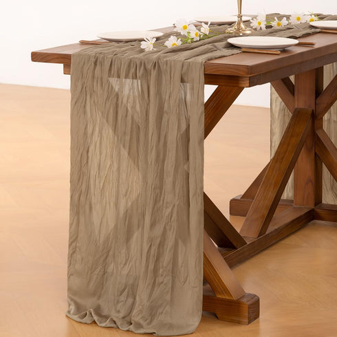 170 inch 14FT Socomi Nude Coffee Table Runner Spring Easter Cheesecloth Table Runner Cheese Cloth Boho Rustic Gauze