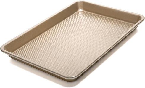 Quarter Sheet Pan, Non-Stick Baking Sheet, Cookie Sheets with Square Texture Pattern, Thicker Carbon Steel Baking Tray