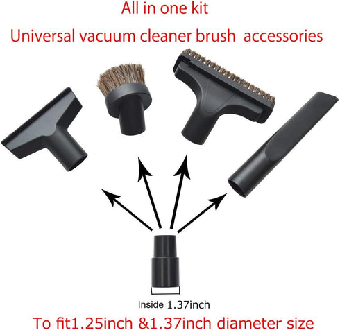 EZ SPARES 5PCS Universal Replacement Vacuum Cleaner Accessories, 32mm&35mm Horsehair Brush Kit