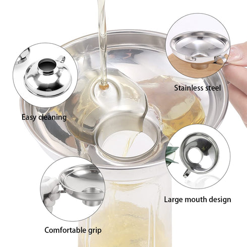 Canning Funnel for Kitchen Use, Wide Mouth Funnel for Mason Jars, Large Funnels for Filling Bottles