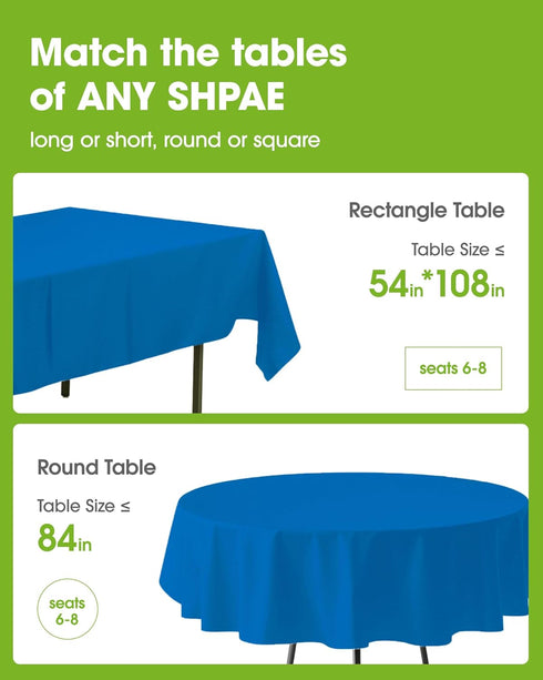 20 Pack, 54 108 Inch 2025, Pureegg Plastic Table Cloth Disposable x Table Cloths, Graduation Decorations Class