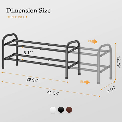 2 Closet, 28 42, Closet, 12 Gewudraw Tier Shoe Rack, Shoe Organizer for Metal Shelf Can Expandable to for Bedroom