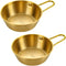2Pcs 304 Stainless Steel Makgeolli Bowls, Korean Traditional Round Rice Bowl with Handle, Hiking Soup Dish (Large: 20oz)