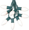 25 Foot C9 White Ceramic Christmas String Light Set - Outdoor Roofline