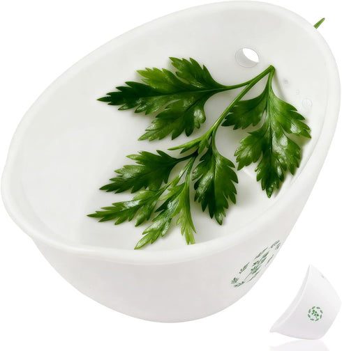 Herb Stripper Bowl with Foldable Spoon: Food-Grade Silicone Herb Stripper Tool with