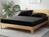 COSMOPLUS Twin Fitted Sheet Only, 4 Way Stretch Micro-Knit, Snug Fit for Standard Mattress and Air Bed, Black