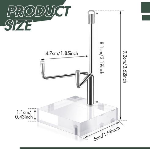 Sibba Plate Stands for Display Adjustable Metal Arms Photo Stand Easel Acrylic Base Small Holder Case Plate Clear Base Home Décor Accents for Picture Decorative Book Coral Geodes Rock